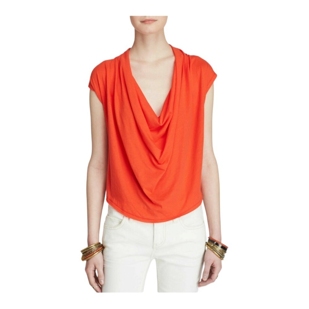 - FREE PEOPLE WE THE FREE Fantasy Jersey Cowl Tee in Firecracker (orange) …